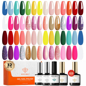 modelones Gel Nail Polish Set 32PCS with 28 colours and 4 top coats