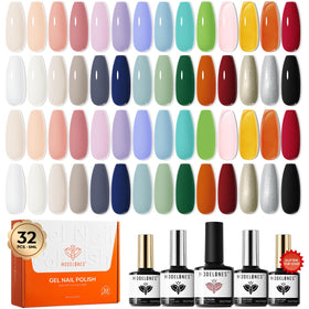 modelones Gel Nail Polish Set 32PCS with various colours and top coats