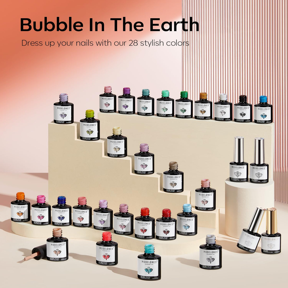 modelones Gel Nail Polish Set displayed on a nail art table