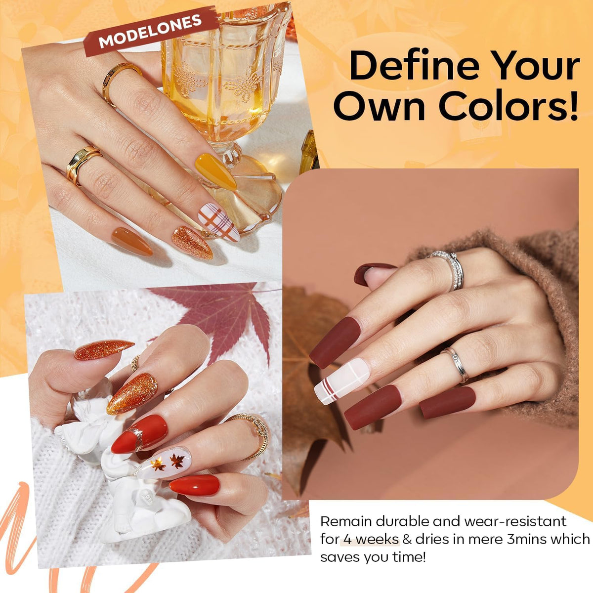 modelones Gel Nail Polish Set maroon colour bottle