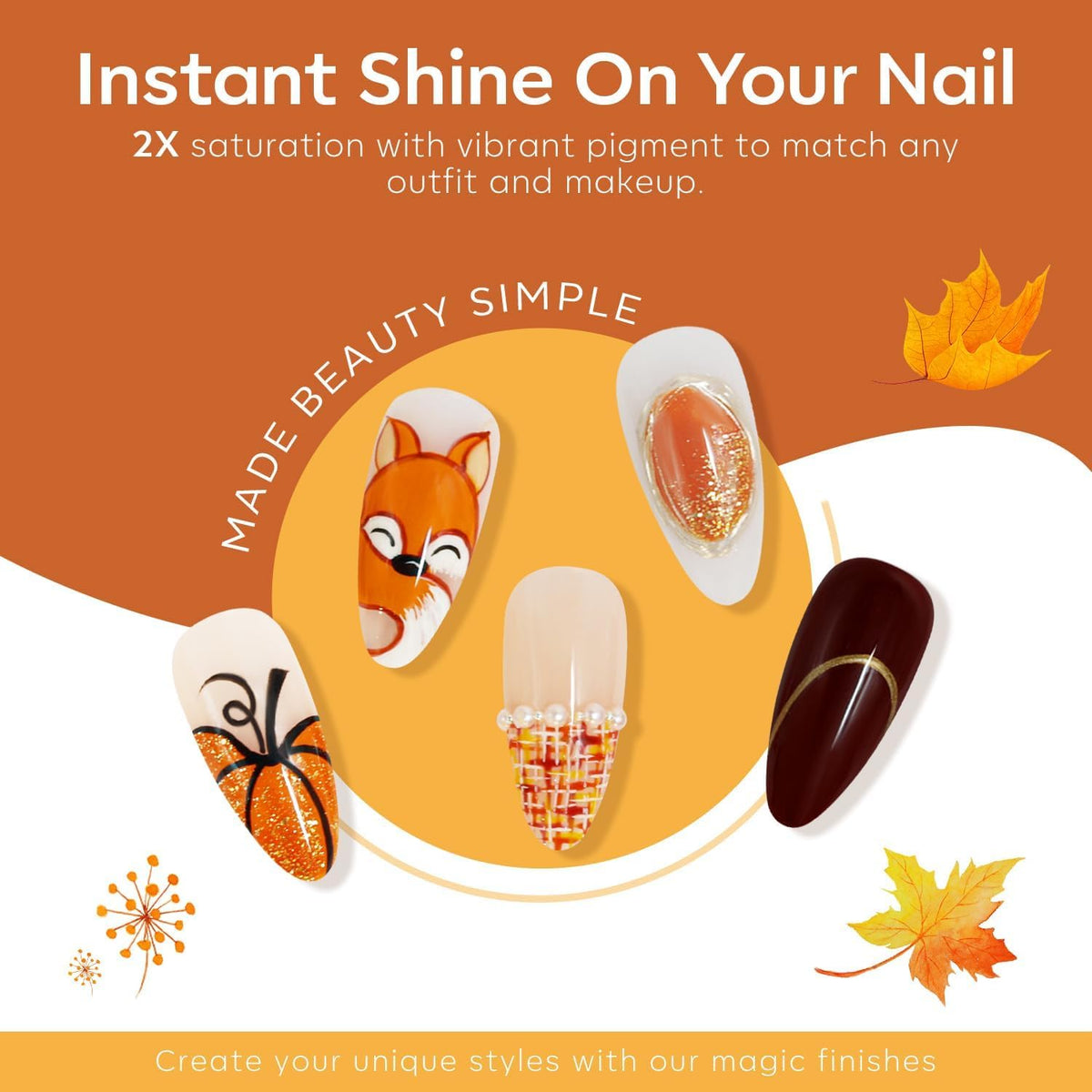 modelones Gel Nail Polish Set orange colour bottle