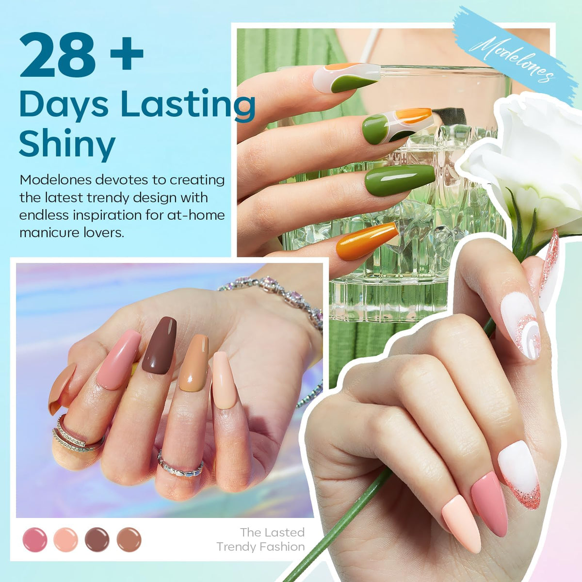modelones Gel Nail Polish Set showing brush applicator