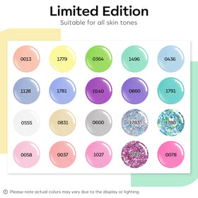 modelones Gel Nail Polish Set showing various neon glitter shades