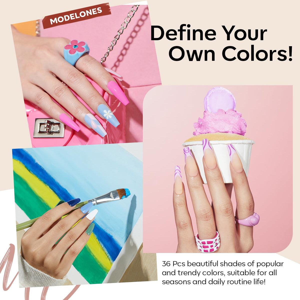 modelones Gel Nail Polish Set top coats including glossy and matte