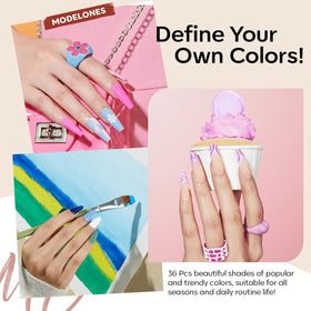 modelones Gel Nail Polish Set top coats including glossy and matte