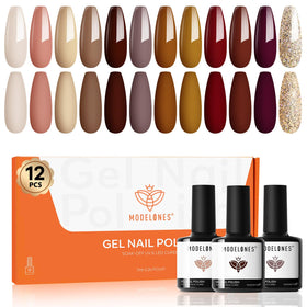 modelones Gel Nail Polish Set with 12 colours including glitter shades