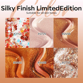 modelones Gel Nail Polish Set with champagne gold glitter gel