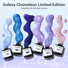 modelones Gel Nail Polish Set with glitter effect under nail lamp