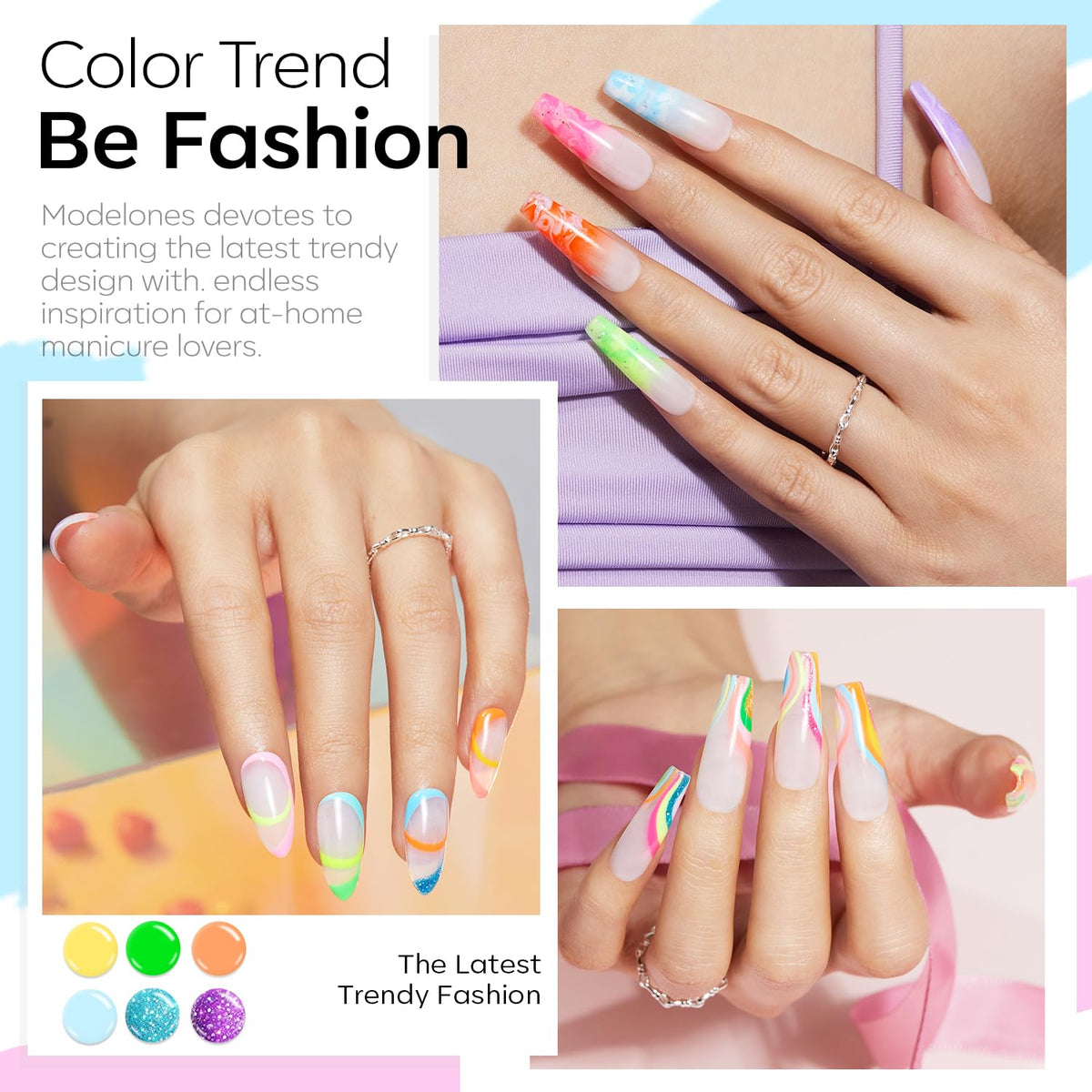 modelones Gel Nail Polish set with glitter finish