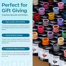 modelones Gel Nail Polish Set with glossy top coat