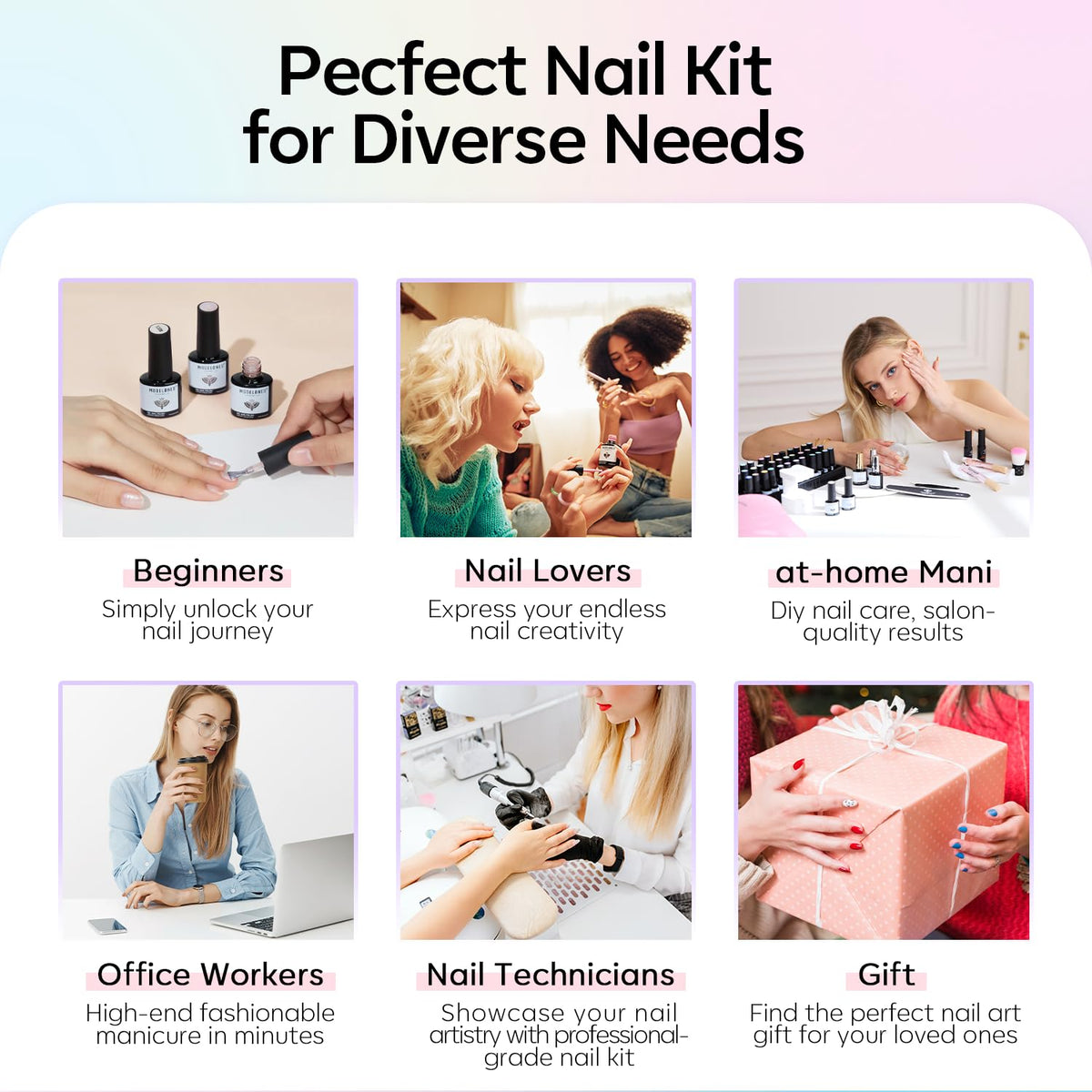 modelones Gel Nail Polish Set with matte finish