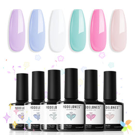 modelones Gel Nail Polish Set with six pastel colours
