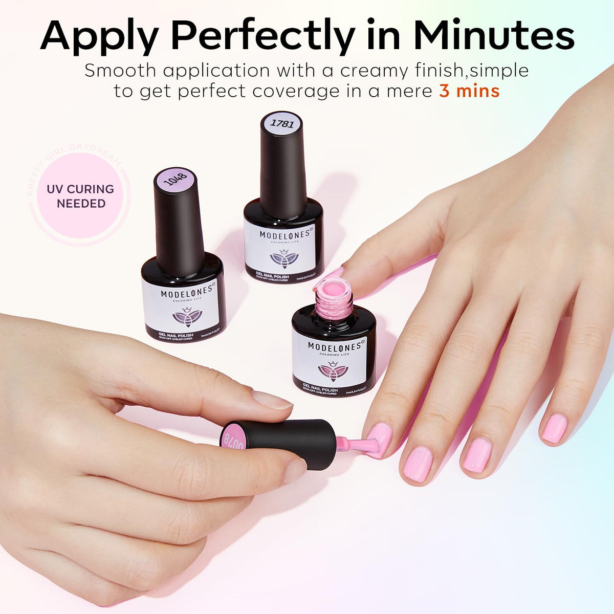 modelones gel nail polish set with various colours displayed