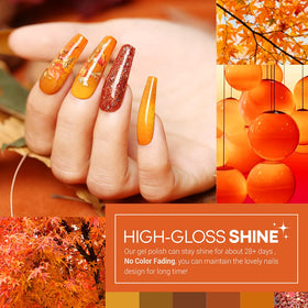 modelones Gel Nail Polish swatches showcasing fall colours