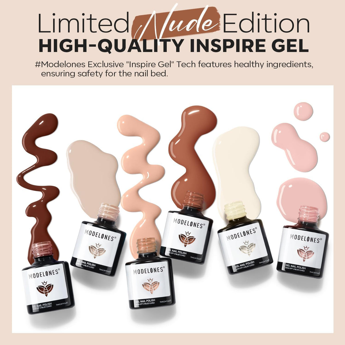 modelones gel polish bottle showing nude pink shade