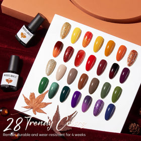 modelones gel polish bottles in various autumn colours