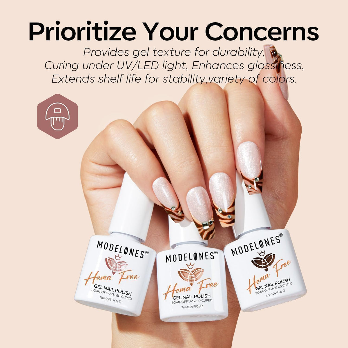modelones gel polish brush for easy application