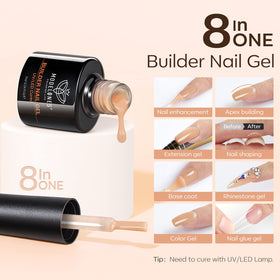 modelones Gel Polish Builder Nail Set close-up of nude brown gel