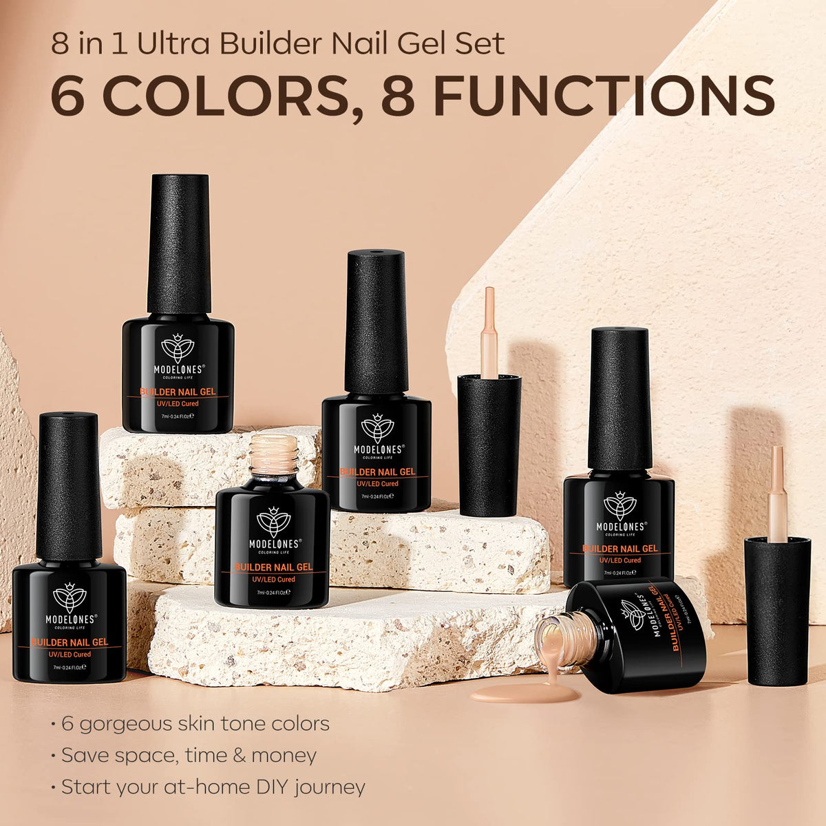modelones Gel Polish Builder Nail Set lifestyle scene with nails
