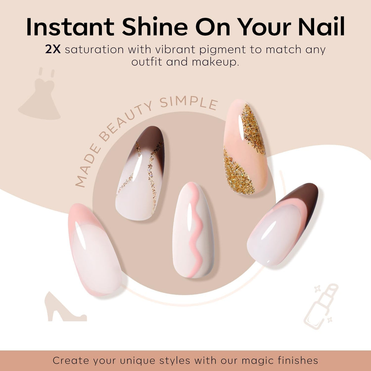 modelones gel polish close-up showing glossy finish