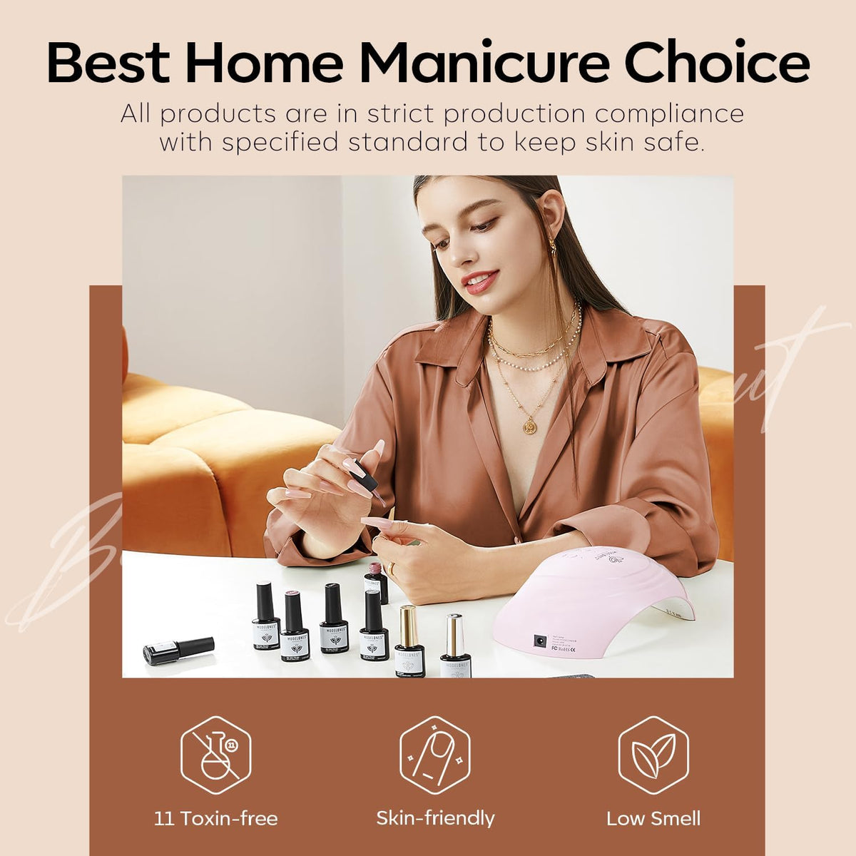 modelones gel polish in use on manicured nails