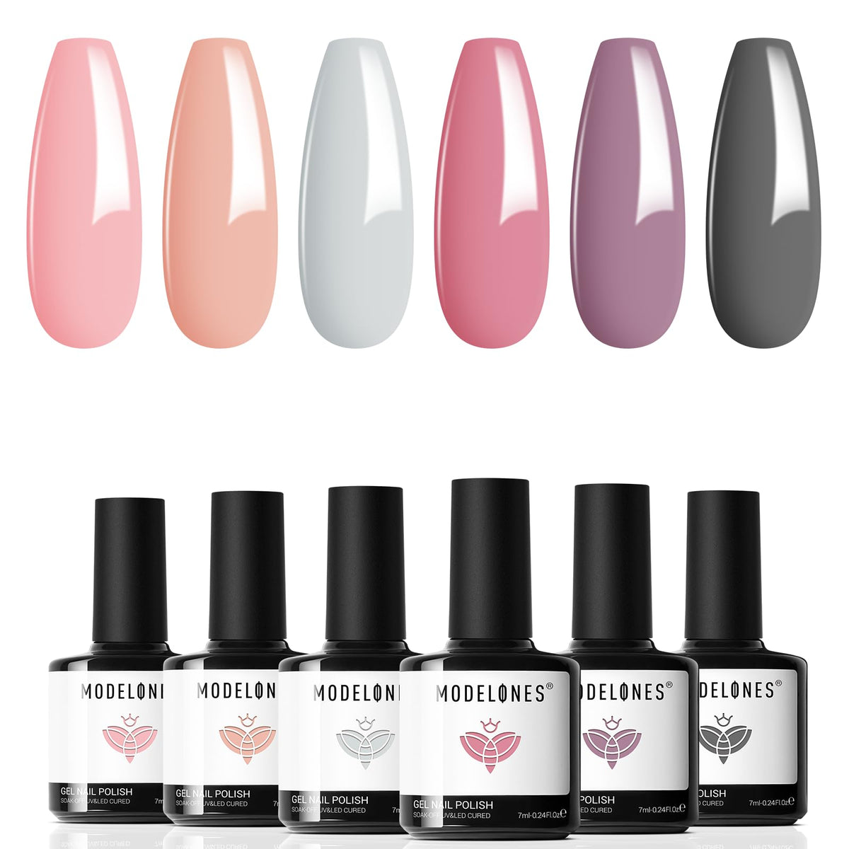 modelones Gel Polish Nail Kit 6 colours front view