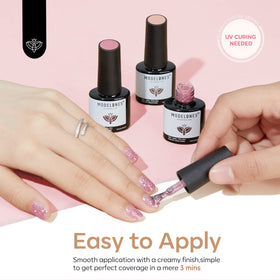 modelones Gel Polish Nail Kit glitter effect