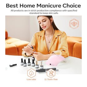 modelones gel polish set packaging with product details and usage tips