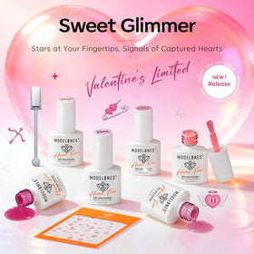 Modelones gel polish set with love shaped flash stickers