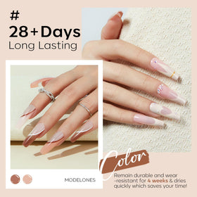 modelones gel polish swatches on a nail wheel