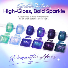 modelones Glitter Gel Nail Polish in holographic shades