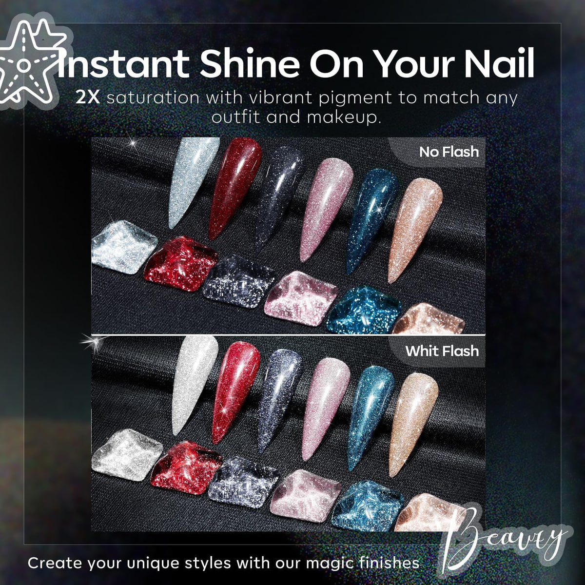 modelones Glitter Gel Nail Polish Set with a nail lamp for curing