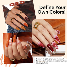 modelones Glitter Red gel polish bottle