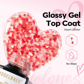 modelones Heart Glitter Gel Top Coat 15ml back view with ingredients