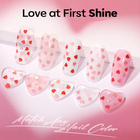 modelones Heart Glitter Gel Top Coat 15ml glossy finish on nails
