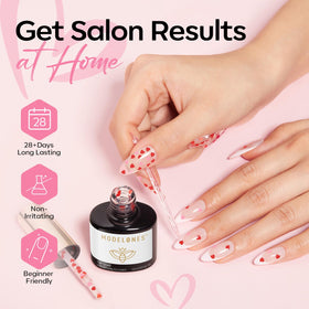 modelones Heart Glitter Gel Top Coat 15ml lifestyle scene with manicured nails