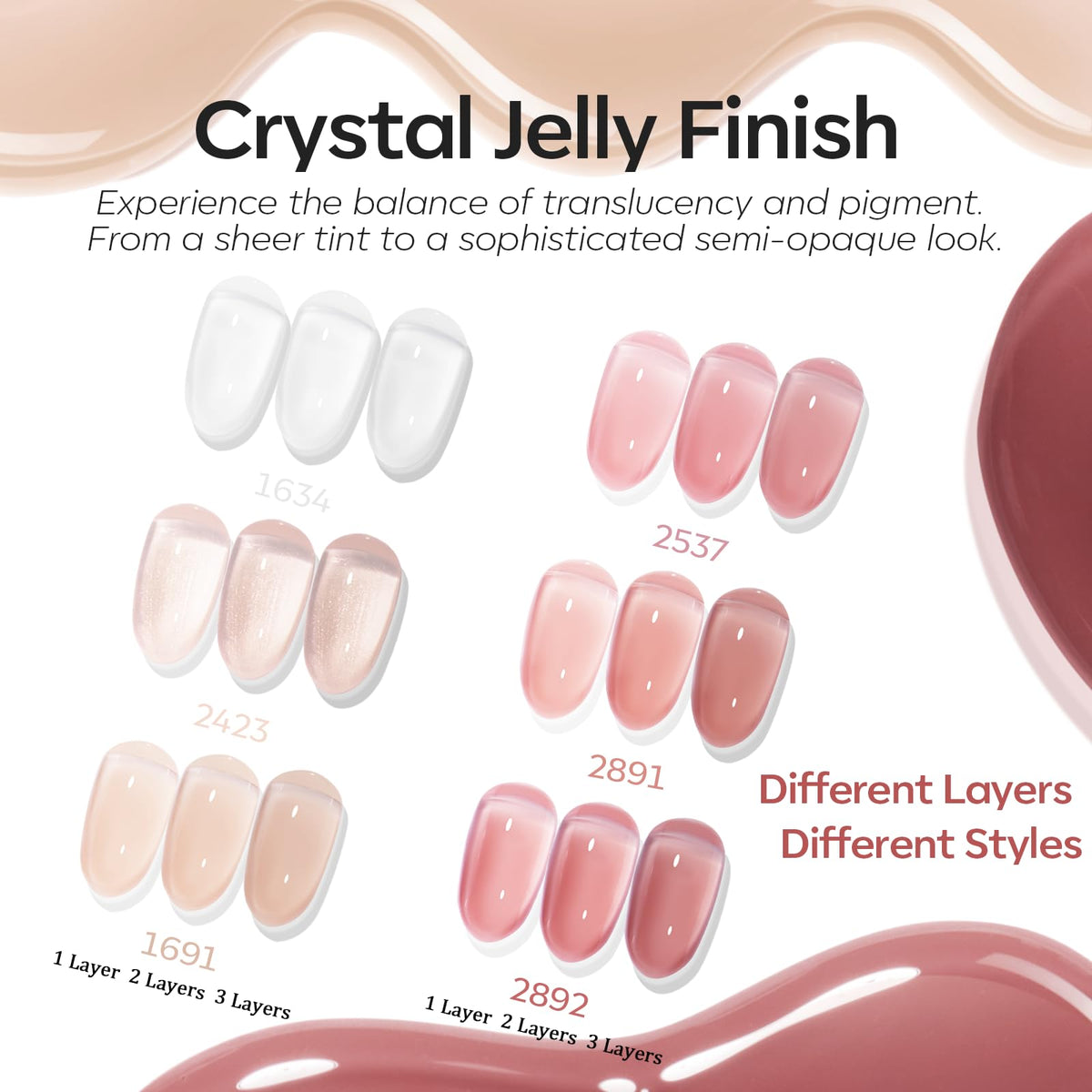 modelones Jelly Gel Nail Polish close-up of pink shade