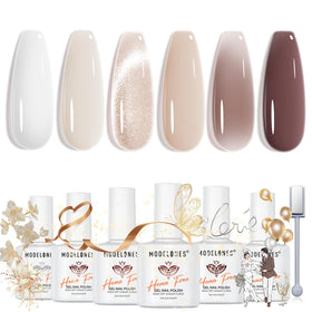 modelones Jelly Gel Nail Polish Set front view with six bottles