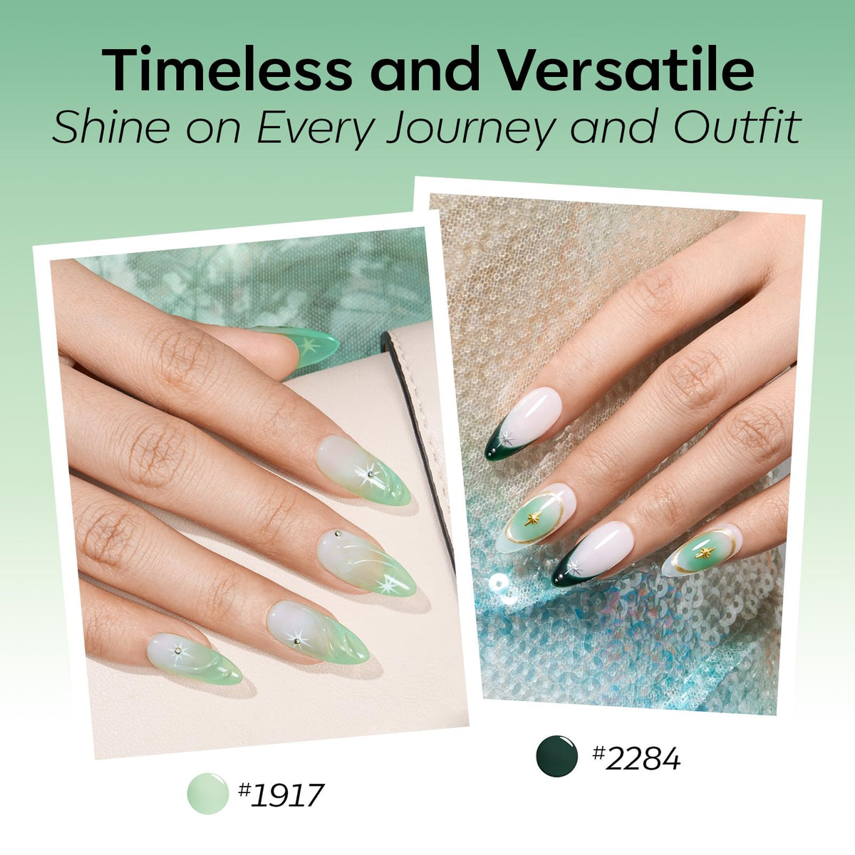 modelones Jelly Green Gel Nail Polish close-up of green shade