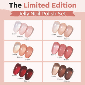 modelones Jelly Nail Polish bottles arranged in a row