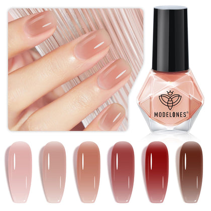 modelones Jelly Nail Polish Set with six colours displayed