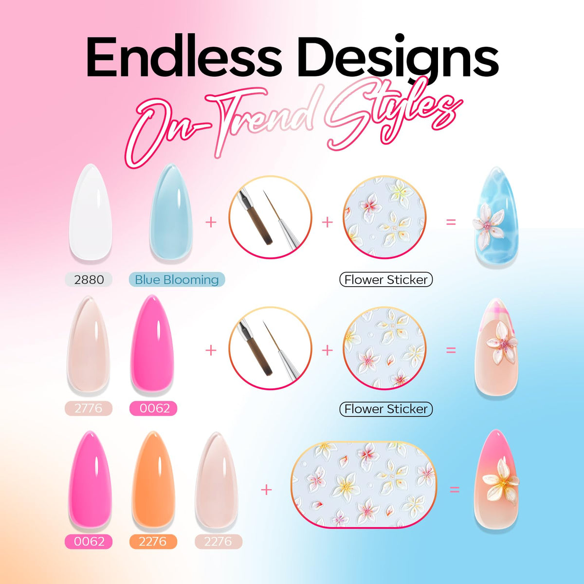 modelones light yellow gel polish bottle with flower stickers