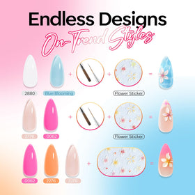 modelones light yellow gel polish bottle with flower stickers