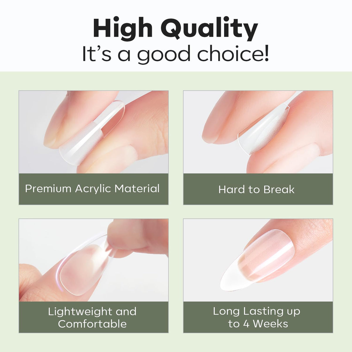 Modelones Long Coffin Nail Tips numbered for easy selection
