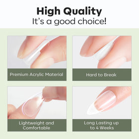 Modelones Long Coffin Nail Tips numbered for easy selection