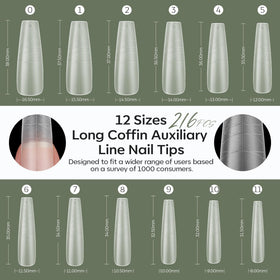 Modelones Long Coffin Nail Tips showing thickness