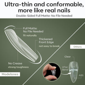 Modelones Long Coffin Nail Tips side view