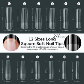 Modelones Long Square Nail Tips application process