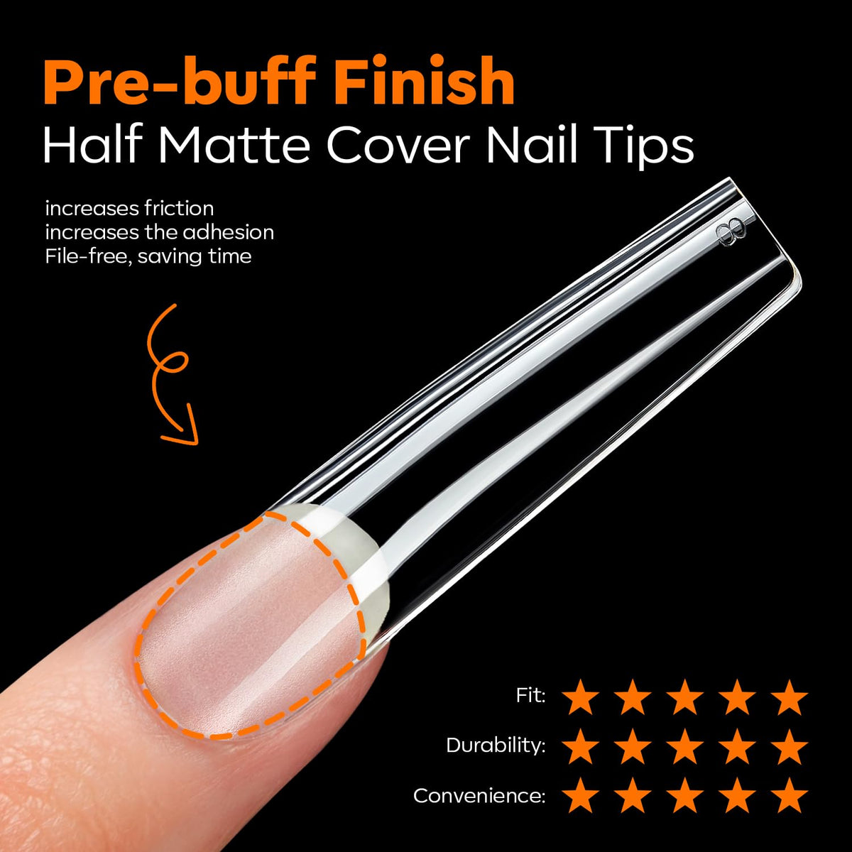 Modelones Long Square Nail Tips in various sizes