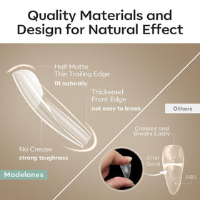 Modelones Long Square Nail Tips packaging with 216 pieces